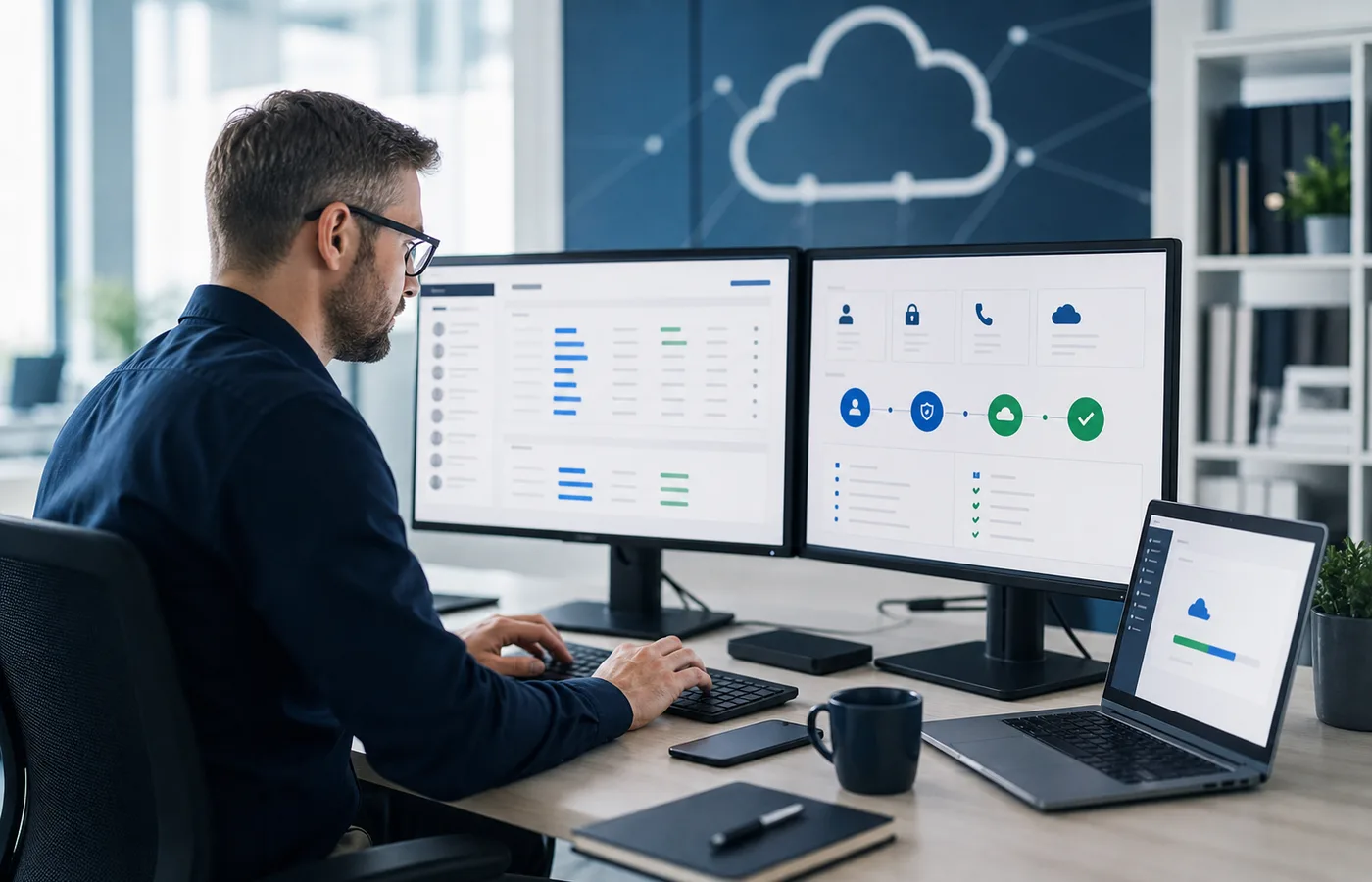 Administrator przygotowujący konfigurację i migrację kont do Microsoft 365